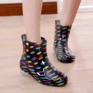 주방 설거지 장화 꽃무늬 방수 롱 부츠 텃밭 농사 작업용 장마철 신발
