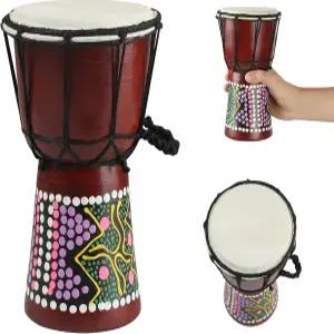 미니 우드 젬베 드럼 4.5인치 x 8인치 조각 마호가니 아프리카 고츠킨 드럼헤드 서아프리카 스타일의