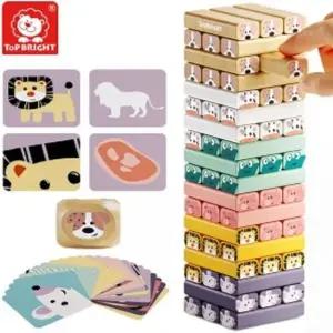 유아용 애니멀 나무 쌓기 블럭 놀이 복불복게임