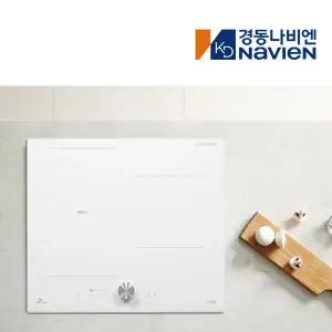[나비엔 매직]나비엔매직 3구 보더리스 전기렌지 플렉스존 인덕션 쿡탑 레인지 다이얼 화이트 ERI5043