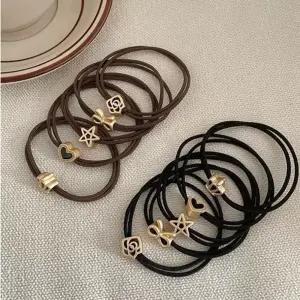 브라운앤블랙 팬던트 헤어끈 20개 세트/머리끈/고무줄/고무/밴드/머리/여성/고무끈/짱짱/고탄력/어린이