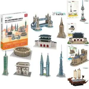 미니 세계유명건축물시리즈2 (8종)/건축물/유명/방과후/3D/완구/종이/학생용/조립식/입체/퍼즐/뜯어/만들기