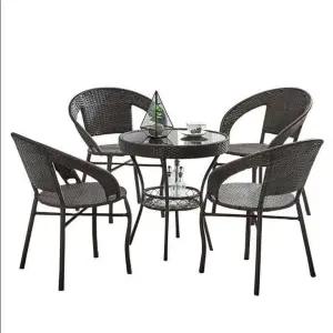 테이블세트 원형 협탁 라탄 티테이블 의자 거실 인테리어