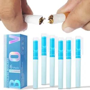 디퓨저 스틱 6팩 비전기성 식물 기반의 오래 지속되는 맛 공기 상쾌 지원 폐 청소 구강 편안함 자연 금연