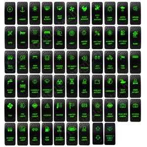 방수 녹색 Led 자동차 로커 스위치 On Off 12V 20A 세탁기 와이퍼 해양 보트 ATV RZR RV Autosteer 용 순간 토글 스위치