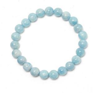 수제 아쿠아마린 비즈 팔찌 남성용 커프 버튼 라마단 기도 구슬 휴일 선물 착용