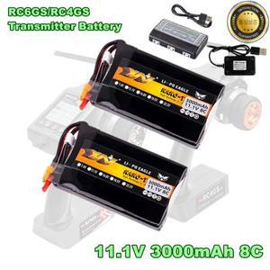 11.1V 8C 3000mAh 리포 배터리 라디오링크 RC4GSRC6GS 송신기 모델 항공기 원격 제어 배터리충전기 세트