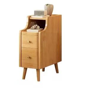 인테리움 원목협탁 사이드 미니 거실 침대 틈새 원목 내추럴 우드 20cm 완제품