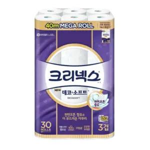 크리넥스 데코앤소프트 3겹 40m, 30롤, 1팩