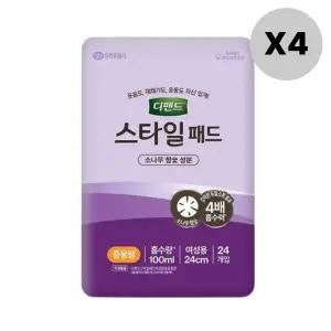 디펜드 여성 요실금 패드 참숯 기저귀 중용량 24매 4팩 MNS