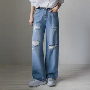 [시크폭스] 오레 데미지워싱 와이드 데님팬츠_61DP1753