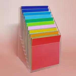 예담온아크릴 아크릴 색종이 정리함/색종이 꽂이/색종이 케이스 (계단 타입)