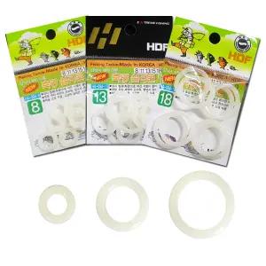 해동 야광 실리콘 고무 O링 낚시 바늘 걸이 바다 민물 낚시대 고정 로드 훅키퍼 고무링