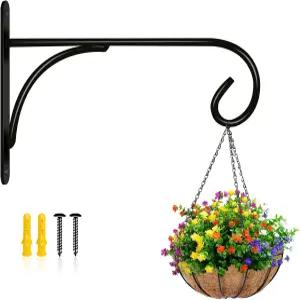 CQ 정원 식물 걸이 야외 금속 철벽 후크 브래킷 새 모이통 집 장식용 바구니 후크(8.7인치 1팩)