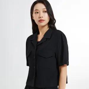 [스타필드 하남 스파오][린넨라이크] 오픈카라 반팔셔츠_SPYWE25W09