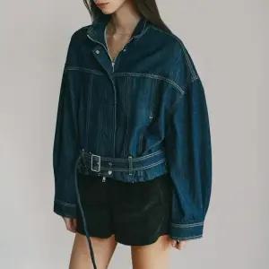 정상가 149 9000원 [MERGO] 하이넥 집업 데님 자켓 [블루]