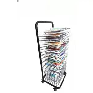 인쇄 건조대 다이 스크린 이동식 블랙 종이 프린트 선반 50칸