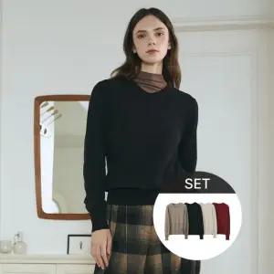 소프트 브이넥 니트 4종세트