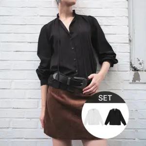 아일렛 자수 블라우스 2종세트