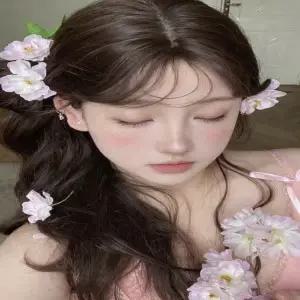 조화 벚꽃 머리핀 핑크 덕빌 집게