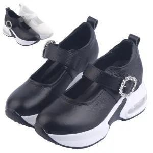 La03f297 가죽 큐빅 버클 메리제인 스니커즈 8cm