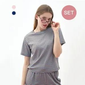 [스타필드 코엑스몰] 여성 아일렛 반팔 세트_스트라이프 ANLA26S73