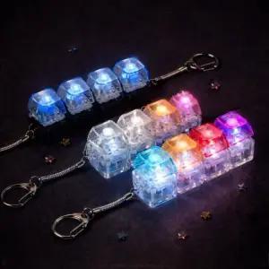 LED 4구 불빛 키캡 키링 테트리스 딸깍이 커스텀 열쇠고리 가방고리 KK1028