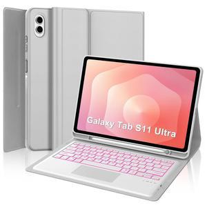 삼성 갤럭시탭 S11 울트라 14.6인치 2025용 백라이트 키보드 케이스 S 펜 홀더가 있는 갤럭시 태블릿 S11 울트라 케이스 터치패드가 있는 자석 탈착식 스마트 태블릿 키보드커버 자동 절전/웨이크