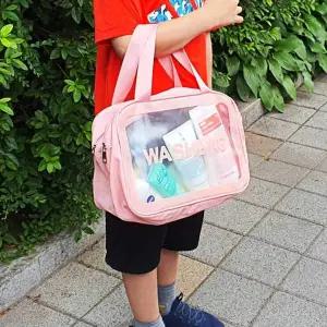 메쉬 XC54WG03 방수 트윈 수영가방 핑크 대형 2단 수영장가방