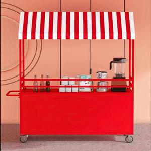 철제 이동 간식차 야시장 꽃차 판매 매대 노점용 판촉 전시대 손수레