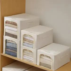 패브릭 리빙박스 옷정리함 이불 수납함 접이식 트레이 다용도 옷장정리