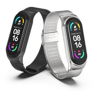Mi Band 10 9 8 7 6 5 4 용 금속 스트랩 Xiao 스테인레스 팔찌 손목 밴드 액세서리