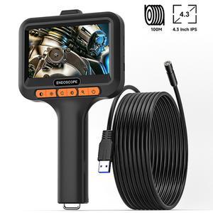 산업용 휴대용 내시경 4 3인치 2M 검사 8LED 2600MAH USB 카메라 IPS 방수 HD1080P 파이프 100M 스크린 8MM