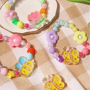 10인용 봄만들기키트 비즈 꽃 나비 팔찌만들기 키트 초등만들기 엄마표미술 DIY