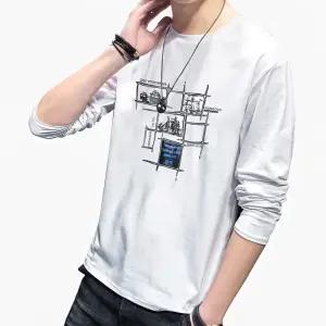 남성 긴팔티셔츠 라운드티 신축성 레이어드 부드러운 기본핏 베이직티 2색상