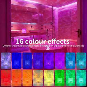 호환 물결무늬 별빛 하늘 프로젝터 조명 무드등 16색 리모컨 침실용 수면등 LED 장식등