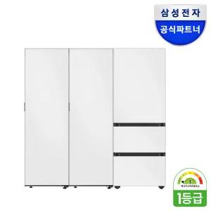 삼성전자 비스포크 냉장고 1도어+3도어 김치냉장고세트 RR40C7905AP+RZ34C7905AP+RQ33DB74C1AP 키친핏 1069L 대용량 1등급