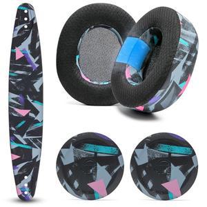 [미국배송] WC 모드 키트 노바 프로 무선 및 엘리트 - 스틸시리즈 아크티스 엘리트용 쿨링 젤 이어패드 실리콘 헤드밴드 마그네틱 플레이트 바이 위키드 쿠션 | 90년대 블랙