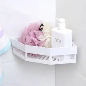 다용도 플라스틱 코너 선반 욕실 화장실 모서리 수납 무타공 부착식 정리