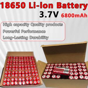 18650 3.7V 6800mAh 고용량 충전식 리튬 배터리 - LED 손전등 토치 전자 장치용 오래 지속됨