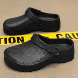 호환상품 Litfun 여름 나막신 슬리퍼 남성용  방수 오일 방지 주방 요리사 신발 야외 미끄럼 정원 EVA 비치