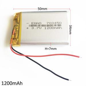 3.7V 1200mAh Lipo 리튬 폴리머 충전식 배터리 703450 MP3 GPS DVD 레코더 헤드셋 전자 책 카메라