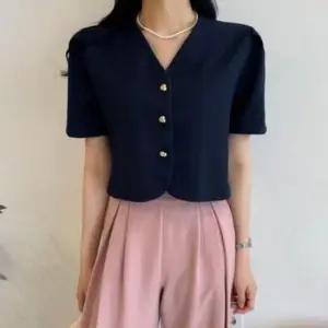 [JED] 자켓 상의 여성 반팔 단추 재킷 3컬러 하트 여름 금장 크롭 데이트룩