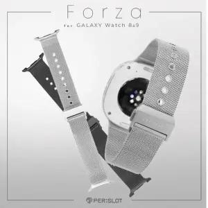 [퍼슬랏] 밀레니즈 포르차 - 갤럭시워치 8 9 메탈 스트랩 밴드 디플로이언트 클라스프 실버 블랙