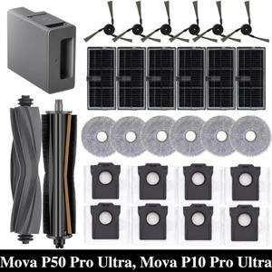 모바 P50 프로  P10 로봇 청소기 예비 부품 메인 사이드 브러시 헤파 필터 물 천 먼지 봉투 액세서리