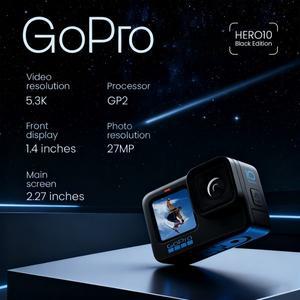 고프로 히어로 10 블랙 액션 카메라 5.3K 스크린 스포츠 23MP GP2 방수 미니 소형 비디오