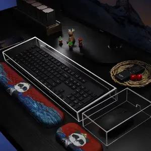 키보드 커버 투명 방진 데스크탑 아크릴 키보드 덮개 케이스 컴퓨터 보호 스케이스 보관함 마우스 마우