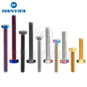 Wanyifa 티타늄 볼트 M6 M8 M10 x -100mm DIN933 외부 육각 헤드 바이크 오토바이 WANYIFA 로고 나사 포함