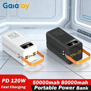 호환상품 가이아레이 50000mAh 휴대용 보조배터리 120W 고속 충전 비상용 디지털 디스플레이 캠핑 노트북