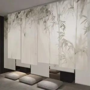 풍경 그림 롤 스크린 반투명 커튼 블라인드 리모컨